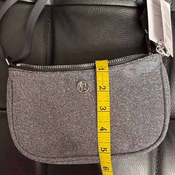 Lululemon City Essentials Mini Sparkle Silver Shoulder Bag - Picture 14 of 16